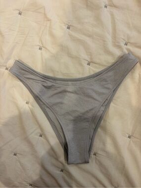 NWOT Frankie’s Bikinis gray high cut bikini bottom